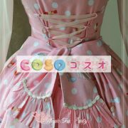 スウィート　コットン　ロリィタジャンパースカート　ベアプリント　リボン　フリル　 ―Lolita0851 3