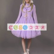 ロリータ服　ワンピース　単色　ドレス　シフォン　スィート　結び　カジュアル　 ―Lolita0090 3
