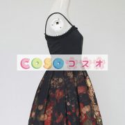 黒プリント シフォン ジャンパー スカート ―Lolita0789 3