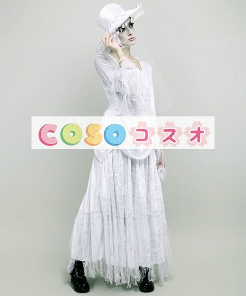 ハロウィン ゴースト ホラー コスチューム ホワイト 中世 コスチュームコスプレ―festival-0036