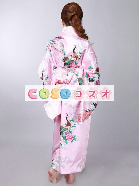 ハロウィン　ピンク　日本　和服　浴衣　コスチューム　フェニックス・プリント―festival-0043