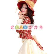 ハロウィン　レッド　マッドハッタ―　4ピース　セット　女性用　不思議の国のアリス　コスチュームコスプレ―festival-0192 3