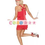 コスチューム衣装　女性用　合成繊維　大人用　ハロウィーン　ミニドレス&ヘッドギア　レッド　―festival-0214 3