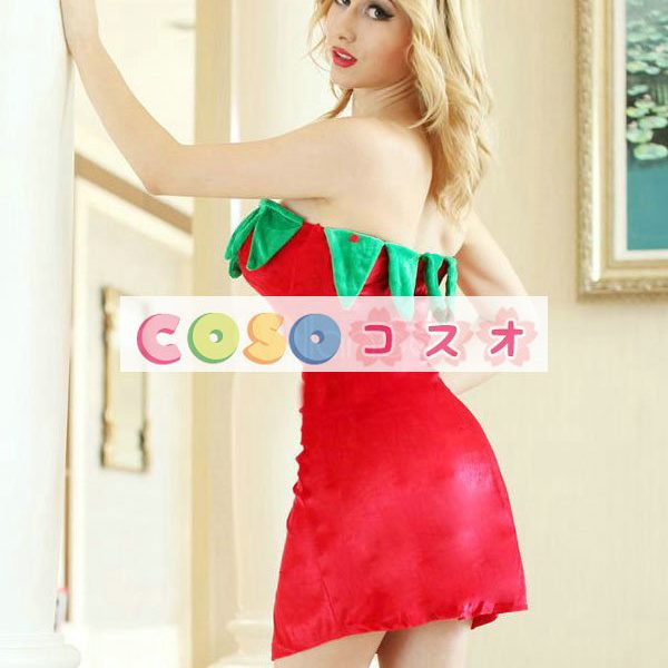 ハロウィン　ストロベリー　トマト　イチゴ　コスチューム　ドレス　合成繊維　レッド　マルディグラ―festival-0319