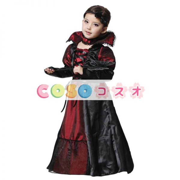 ハロウィーン衣装　魔法使い　キッズ　ブラック　ポリエステル　ドレス　子供用―festival-0361