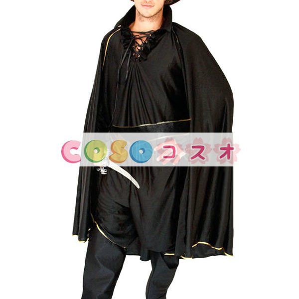 ハロウィングッズ　ブラック　男性用　怪傑ゾロ　大人用　ポリエステル　パンツ　マルディグラ　―festival-0515