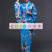 コスチューム衣装　ブルー　祝日　女性用　和服　世界の文化　新作　シルクライク　大人用　―festival-0652 3