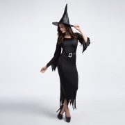 Witch Costume  ブラック 魔女 装 ハロウィン コスプレ衣装　悪魔  巫女　大人用 仮装コスチューム-Halloween-trw0725-0246 3