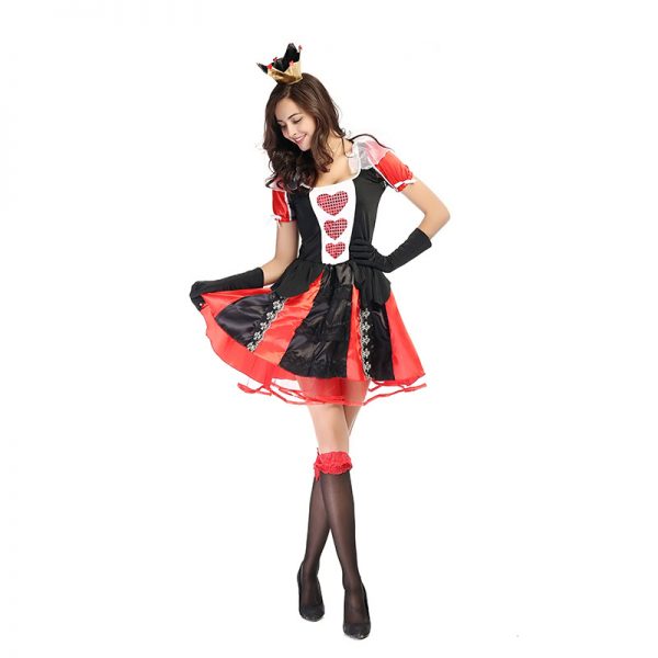 Halloween Costumes デジタルポーカー クイーン ハロウィン 舞台衣裳 ゲームの服-Halloween-trw0725-0294