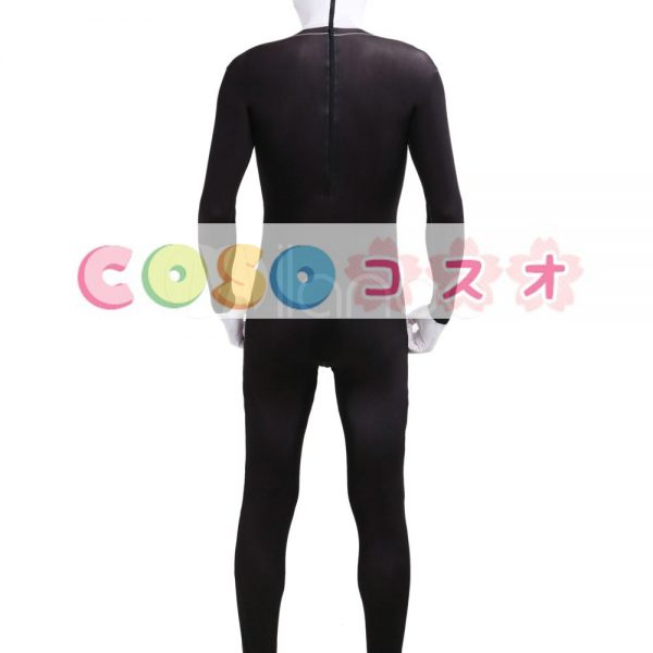全身タイツ，ブラック　ズートスーツ　ユニセックス　カラーブロック　開口部のない全身タイツ　仮装コスチューム　―taitsu-tights0049