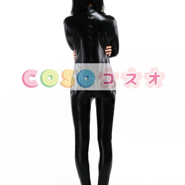 全身タイツ，メタリック　女性用　大人用　ジャンプスーツ　ブラック　コスチューム衣装―taitsu-tights0158