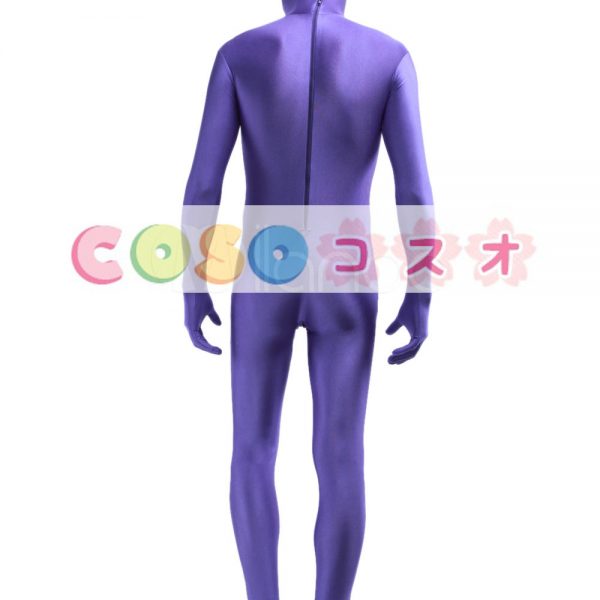 全身タイツ，紫色　単色　大人用　開口部のない全身タイツ　変装コスチューム　ユニセックス　―taitsu-tights0304