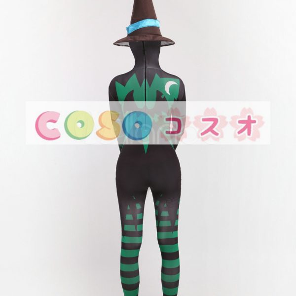 全身タイツ　ブラック　大人用　魔法使い　ユニセックス　コスチューム　カラーブロック　開口部のない全身タイツ　―taitsu-tights0546