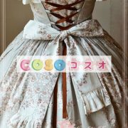ロリィタジャンパースカート　ホワイト　可愛い　コットン　プリント柄　リボン　パーティー　 ―Lolita0030 4