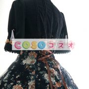 ブラック　ロリィタワンピース　半袖　チャイナドレス　牡丹　プリント ―Lolita0031 4