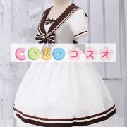 ロリィタ服　ホワイト　ワンピース　セーラースタイル　半袖　リボン ―Lolita0087 4