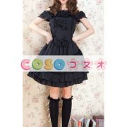 ロリータ服　ワンピース　単色　ドレス　ポリエステル　スィート　半袖　Uネック　リボン　カジュアル　 ―Lolita0332 4