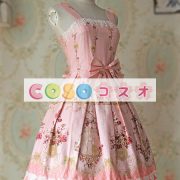 ロリィタジャンパースカート　カジュアル　可愛い　コットン　プリント付き　スクエアネック　 ―Lolita0407 4