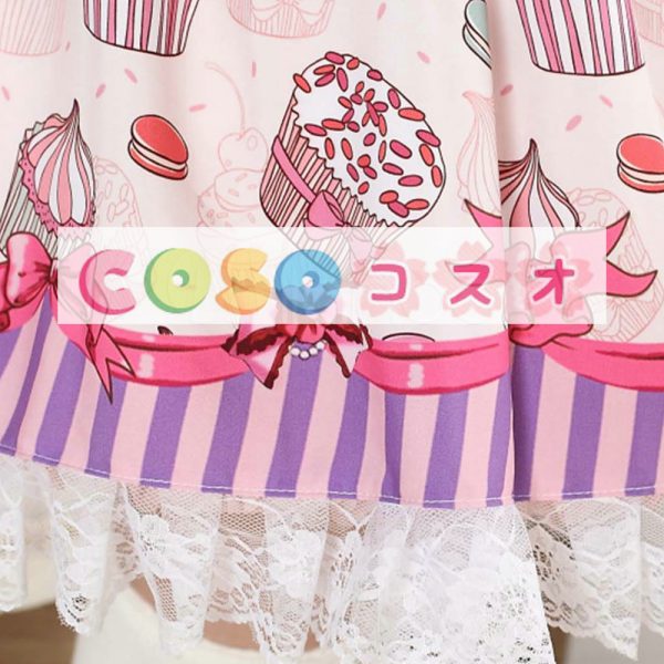 ロリータ服 スカート プリント柄 レース付き ―Lolita0517