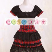 ロリータワンピース，ブラック　スクエアネック　クラシック＆トラディション　縞模様　 ―Lolita0593 4