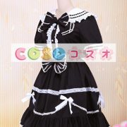 ロリータワンピース，ブラック　ジュエルネック　蝶結び　ショートスリーブ　クラシック＆トラディション　 ―Lolita0600 4