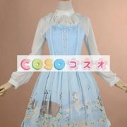 ロリィタジャンパースカート　リボン　可愛い　シフォン　パーティー　プリント柄　 ―Lolita0633 4