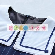 ロリータ服　ワンピース　ネイビーブルー　チュニック　ドレス　合成繊維　可愛い　長袖　ジュエルネック　リボン　パーティー　 ―Lolita0653 4