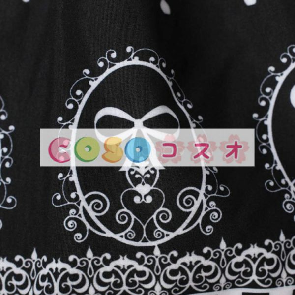 ロリィタスカート　ブラック　可愛い　プリント柄　カジュアル　ポリエステル　 ―Lolita0655