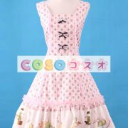 ロリータジャンパースカート　ピンク　可愛い　綿混紡　 ―Lolita0693 4