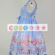 ロリィタジャンパースカート　可愛い　シフォン　プリント柄　リボン　パーティー　 ―Lolita0724 4