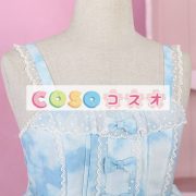 ロリィタジャンパースカート　ブルー　フリル　スウィート　合成繊維　パーティー　 ―Lolita0777 4