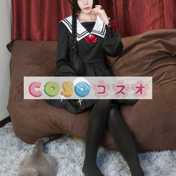 ロリィタジャンパースカート 結び 伝統的 アセテート 折り襟 ストリートウェア ロゴ柄 ―Lolita0785