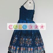 ブルゴーニュ印刷ロリータ ドレス ストラップ シフォン ―Lolita0792 4
