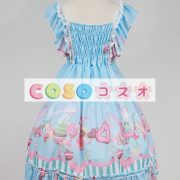 ロリィタジャンパースカート　可愛い　シフォン　プリント柄　リボン　パーティー　 ―Lolita0820 4