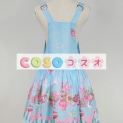 ロリィタジャンパースカート　リボン　可愛い　シフォン　パーティー　プリント柄　 ―Lolita0821 4