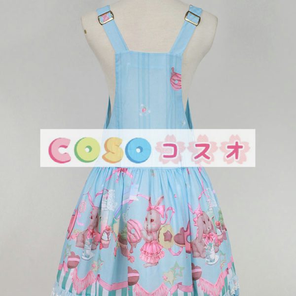 ロリィタジャンパースカート　リボン　可愛い　シフォン　パーティー　プリント柄　 ―Lolita0821