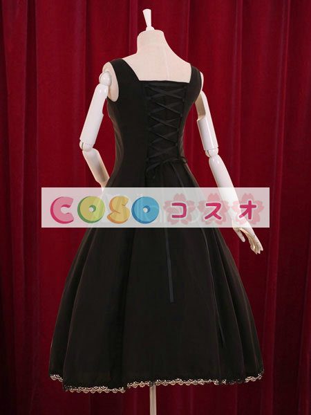 ロリィタジャンパースカート　パーティー　レトロ　コットン　シャーリング　 ―Lolita0824
