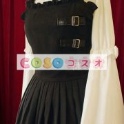 ロリィタジャンパースカート　ブラック　レトロ　コットン　シャーリング　パーティー　 ―Lolita0827 4
