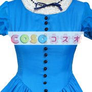 ロリィタ服　制服用ラシャ　スウィート　ドレス　ブルー　半袖　カジュアル　リボン　 ―Lolita0844 4