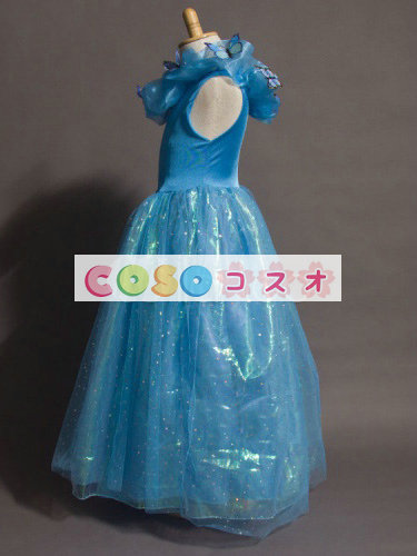 ハロウィン シンデレラ ドレス 子供用 ブルー プリンセス コスチュームコスプレ