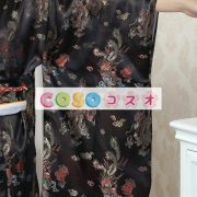 ハロウィン　ブラック　日本　和服　浴衣　コスチューム　サテンファブリック―festival-0064 4