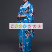 コスチューム衣装　ブルー　祝日　女性用　和服　世界の文化　新作　シルクライク　大人用　―festival-0652 4