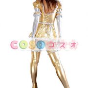 全身タイツ，メタリック　女性用　大人用　ゴールド　メイド風　コスチュームドレス　―taitsu-tights0228 5