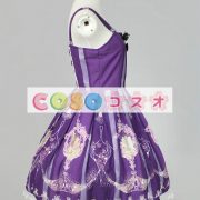 ロリィタジャンパースカート　プリント付き　可愛い　シフォン　スクエアネック　パーティー　 ―Lolita0027 5