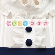 ロリータ服　ワンピース　ネイビーブルー×ホワイト　長袖　新作　高品質 ―Lolita0078 5