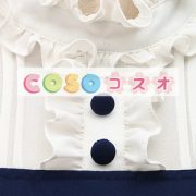 ロリータ服　ワンピース　ネイビーブルー×ホワイト　長袖　新作　高品質 ―Lolita0078 5
