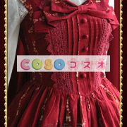 ロリータドレス，ブルー　リボン　古典的　刺繍入り　コスプレ　コスチューム ―Lolita0111 5