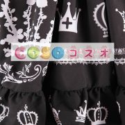 ロリィタスカート　ブラック　サロペットスカート　クラウン　プリント ―Lolita0146 5