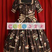 ロリータワンピース,レッド スクエアネック ショートスリーブ クラシック&トラディション ―Lolita0222 5 ロリータワンピース,レッド スクエアネック ショートスリーブ クラシック&トラディション ―Lolita0222 5