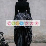 ロリータ服　ワンピース　ブラック　アートワーク　ドレス　ポリエステル　ゴシック　結び　カジュアル　 ―Lolita0300 5